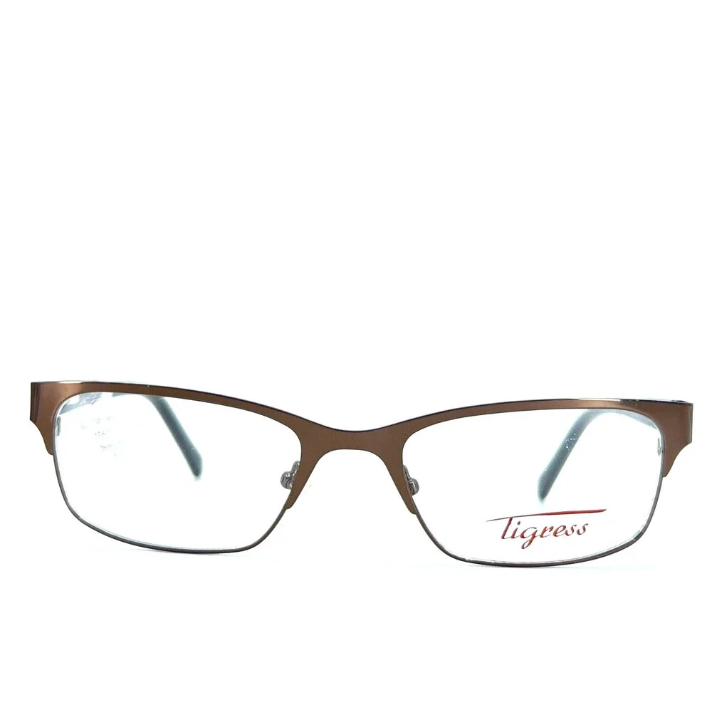 Tigress TGS114 Eyeglasses Shiny Brown Rectangular Full Rim Frames 53[]19 135